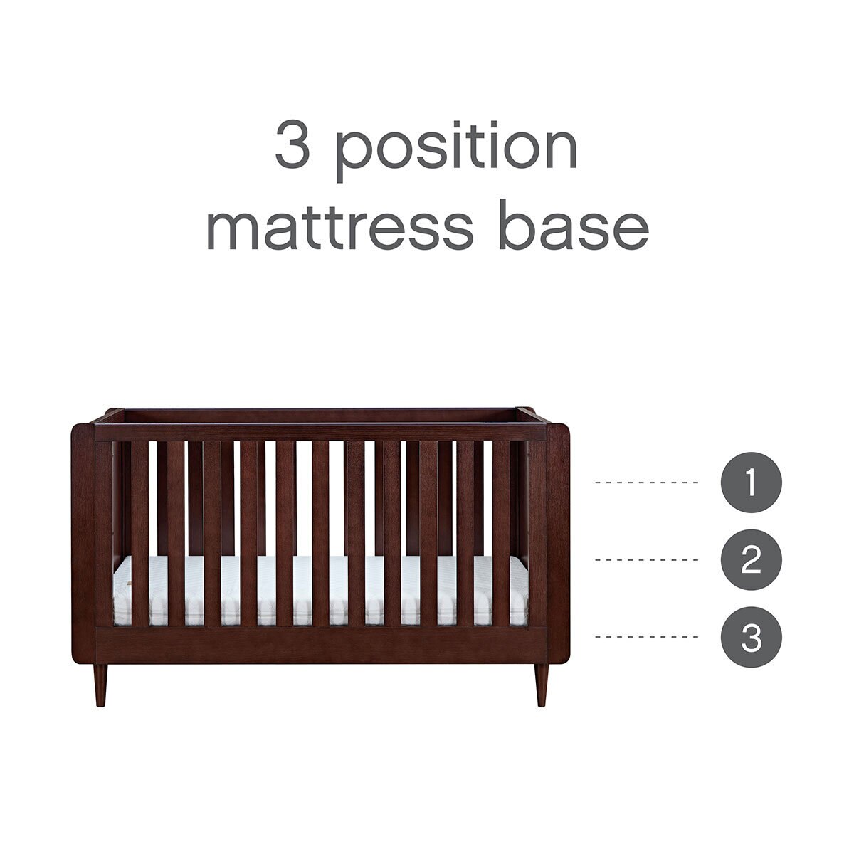 Tutti Bambini Japandi 4 Piece Nursery Set, Walnut Finish