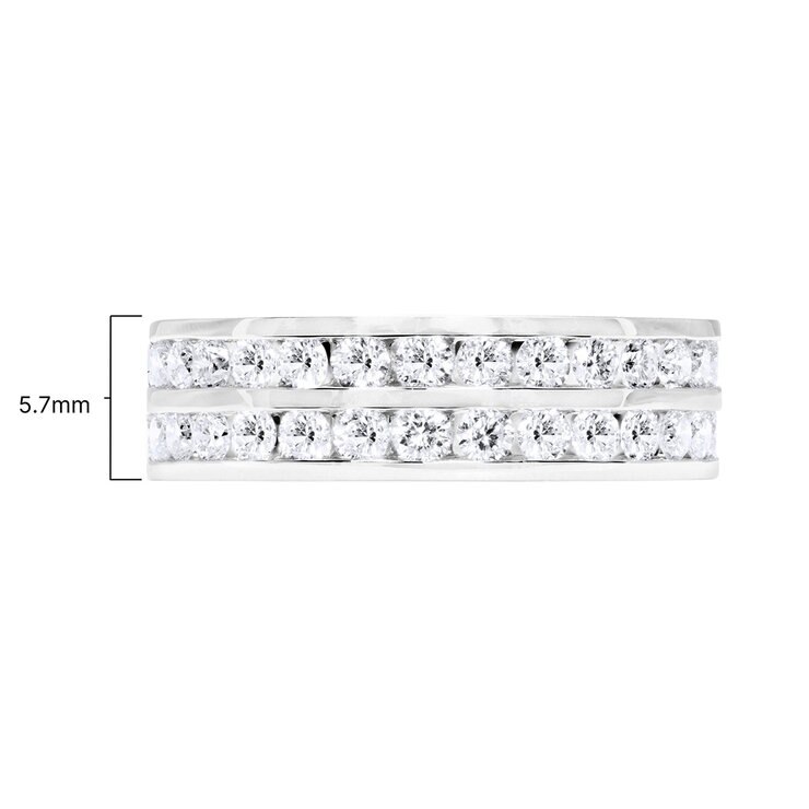 1.00ctw Round Brilliant Cut 2 Row Diamond Ring, 18ct White Gold 1.00ctw Round Brilliant Cut 2 Row Diamond Ring, 18ct White Gold