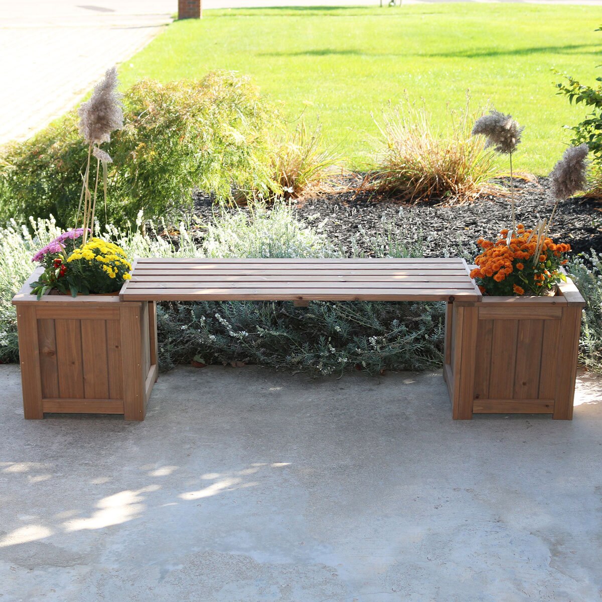 Yardistry 6ft 6" (2m) Cedar Wood Planter Bench Costco UK