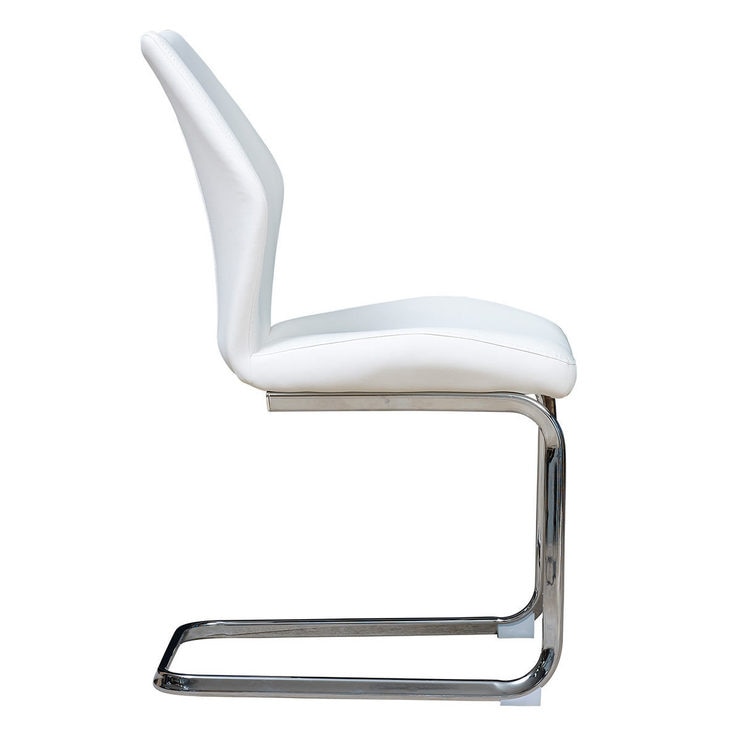 Monza White Faux Leather Cantilever Dining Chair, 2 Pack Costco UK