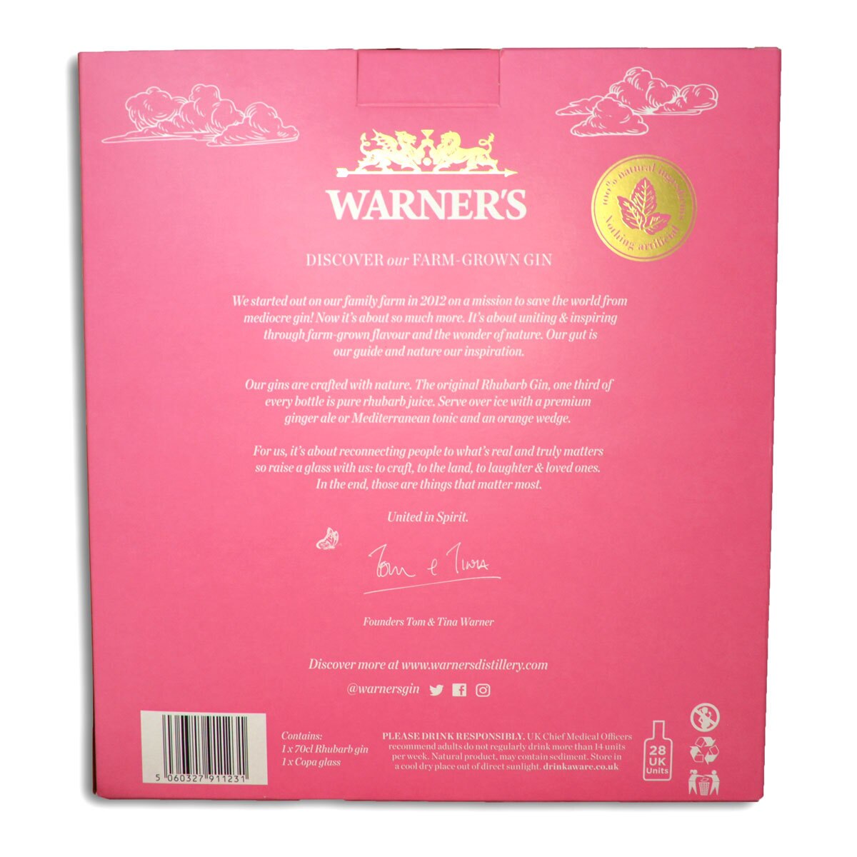 Cut out image of back of gift pack on white background