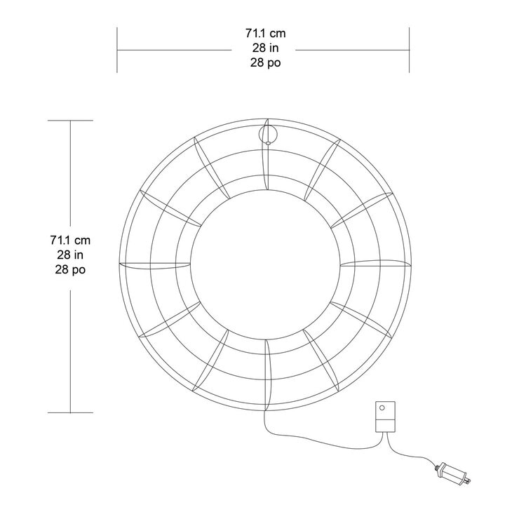 28 Inch Wreath with 1900 LED Lights