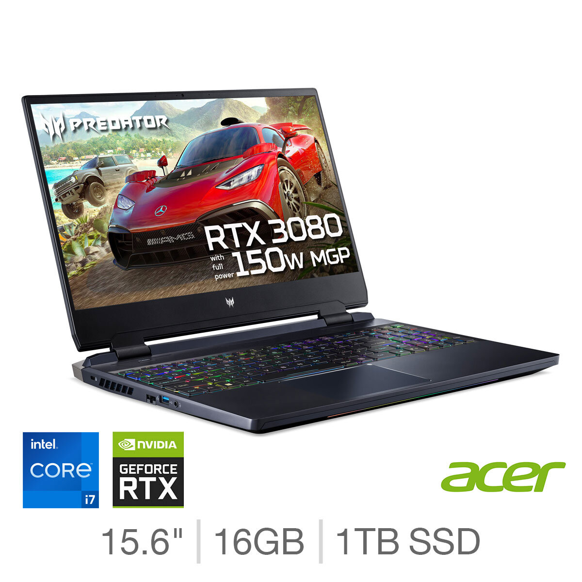Acer Predator Helios 300, Intel Core i7, 16GB RAM, 1TB SSD, NVIDIA GeForce RTX 3080, 15.6 Inch Gaming Laptop, NH.QGMEK.001