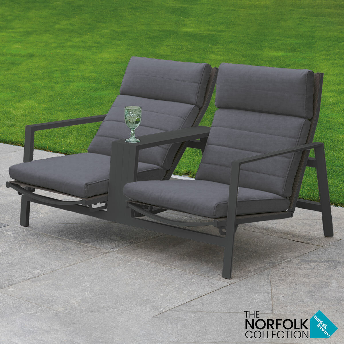 LIFE Outdoor Living Bondi Tete-a-Tete Reclining Patio Set