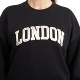 Elle Sport Women's Fleece Cities Crewneck Sweater in Black