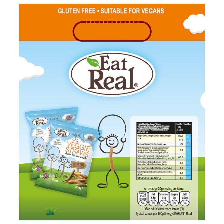 Eat Real Veggie Straws, 24 x 20g Costco UK