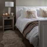 Naturally Sheepskins Long Wool Double Rug in Stone, 180 x 55 cm