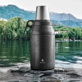 Manna Stack Jug with 4 Stackable Stainless Steel Cups, 1.9L in Black