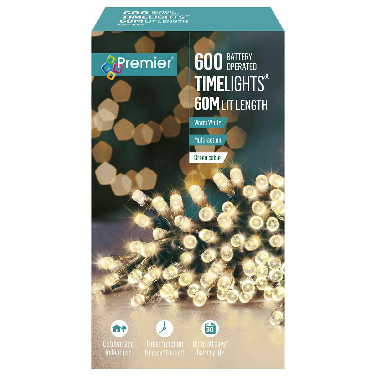 Premier Timelights 600 Warm White LED Battery Operated Li