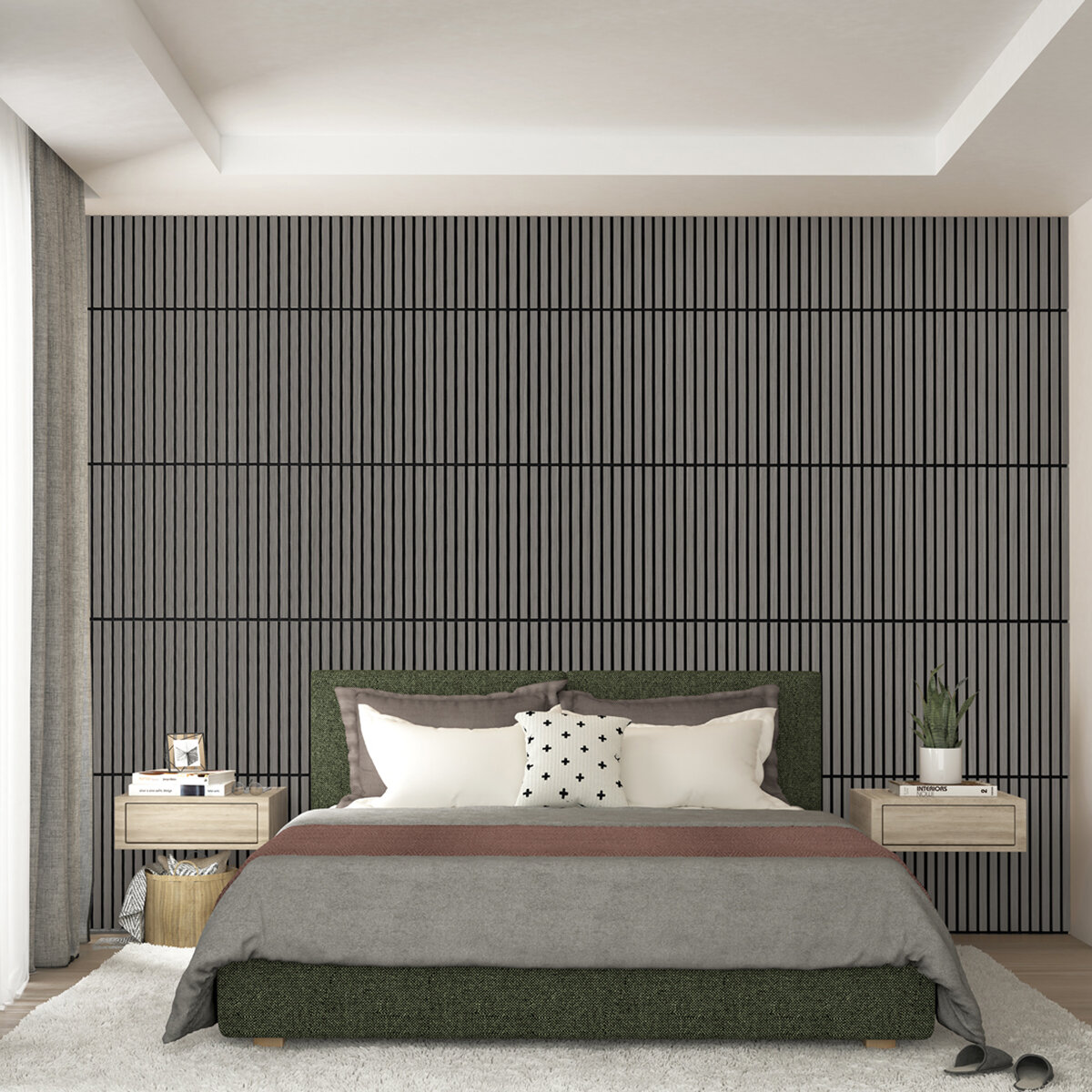 Artika Sonolok Acoustic Wall Panel Set in Dark Grey & Black, 4 Pack