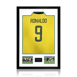 Ronaldo Signed Brazil Framed Shirt, including 2 Photos