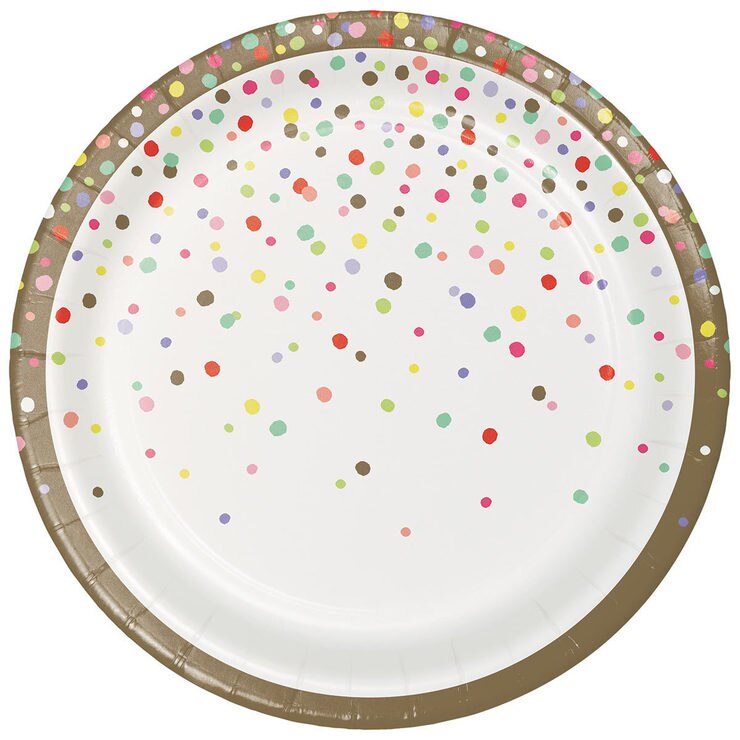 Confetti Celebration Party Pack 50 Large Plates, 50 Small Plates and