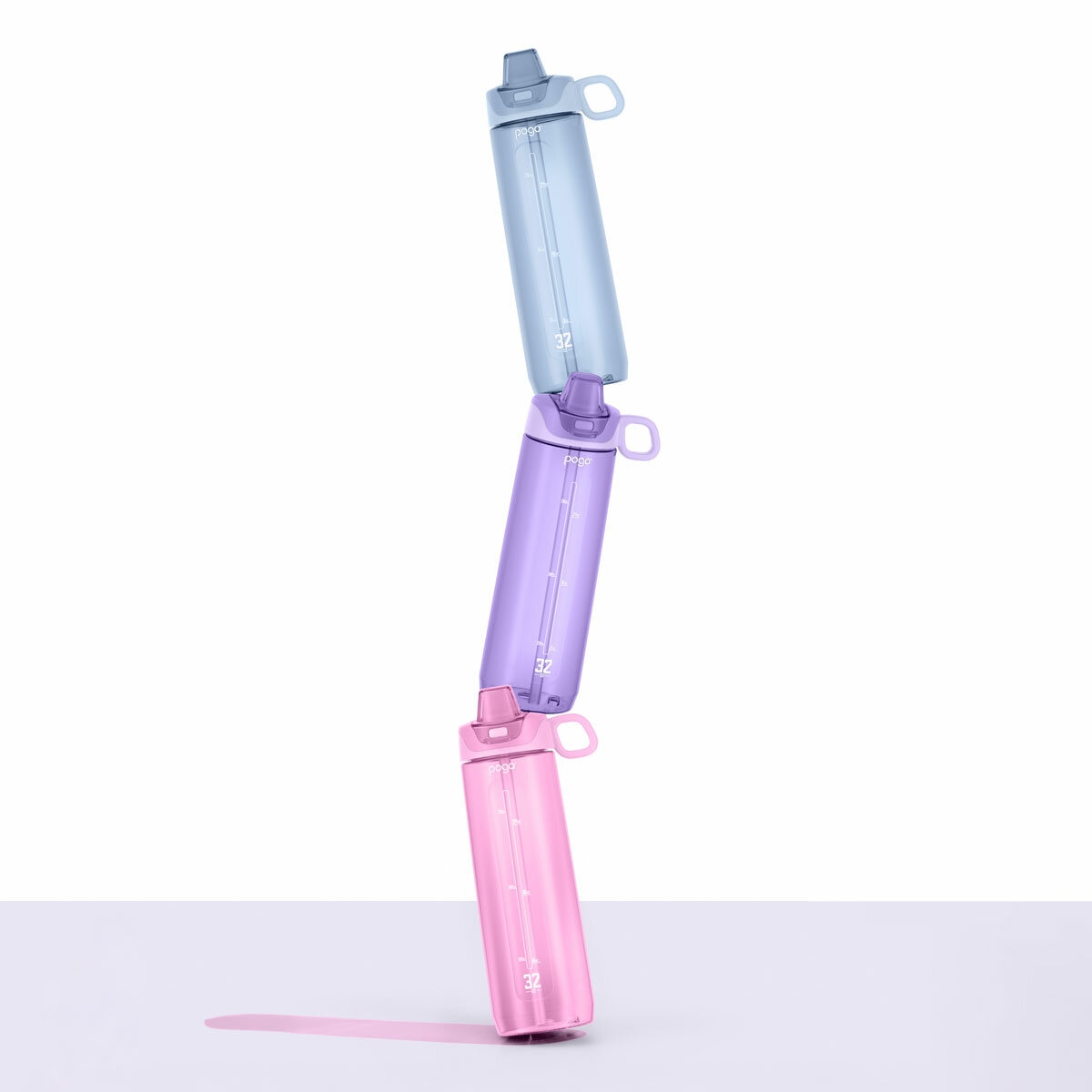 Pogo Tritan Water Bottles 909ml, 3 Pack in Pink, Purple & Blue Pogo Tritan Water Bottles 909ml, 3 Pack in Pink, Purple & Blue