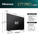 Dimensions Hisense 85E77NQTUK PRO