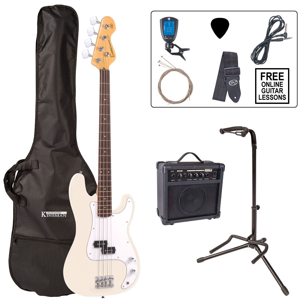 Encore Bass Guitar Kit White Costco UK