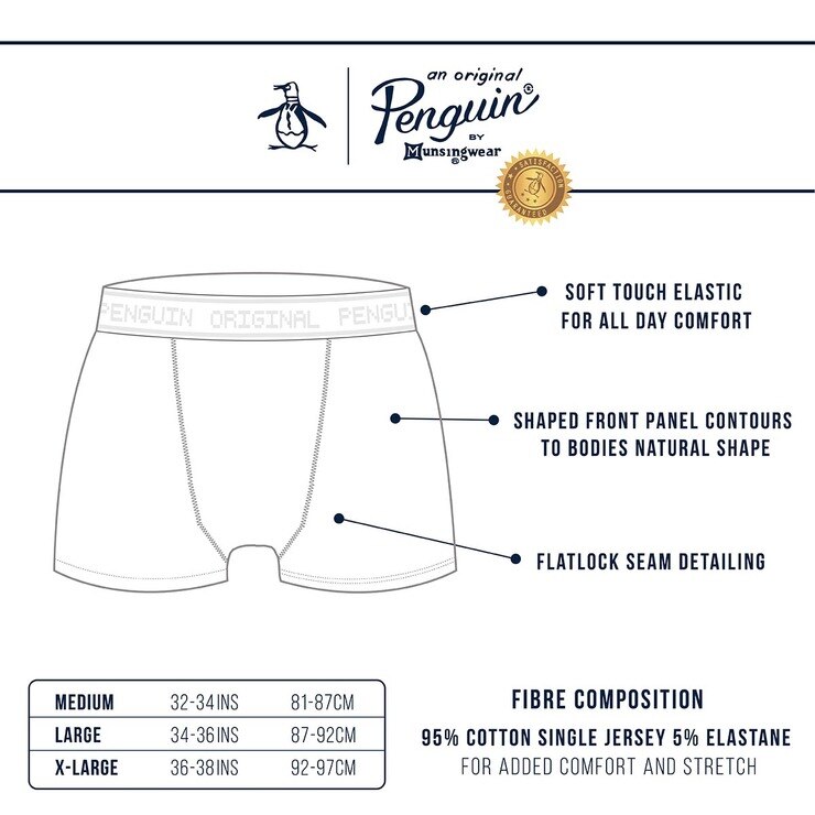 Original Penguin Men's 4 Pack Boxer Shorts in Black Costco UK