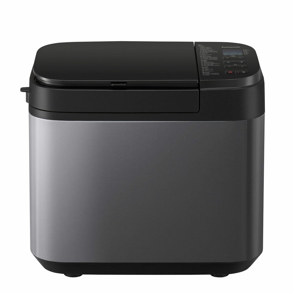 Front view of Panasonic Bread Maker with closed lid