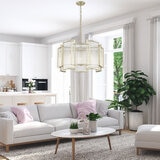 Lifestyle Impex Chicago 5 Light Ceiling Pendant In Matt Gold