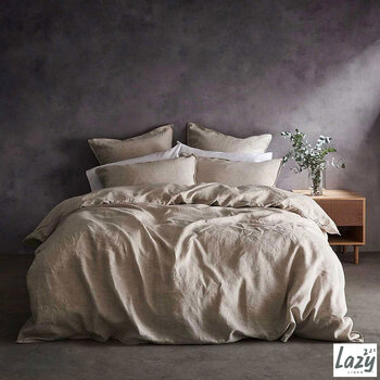 Lazy Linen 100% Washed Linen Duvet Cover & Pillowcase Set in 4 Sizes