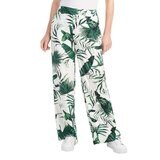 Hilary Radley Wide Leg Pant in Green & Off-White
