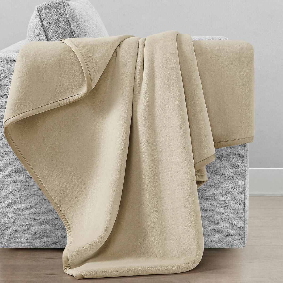 Coco Plush Throw in Sand, 152 x 177 cm Coco Plush Throw in Sand, 152 x 177 cm