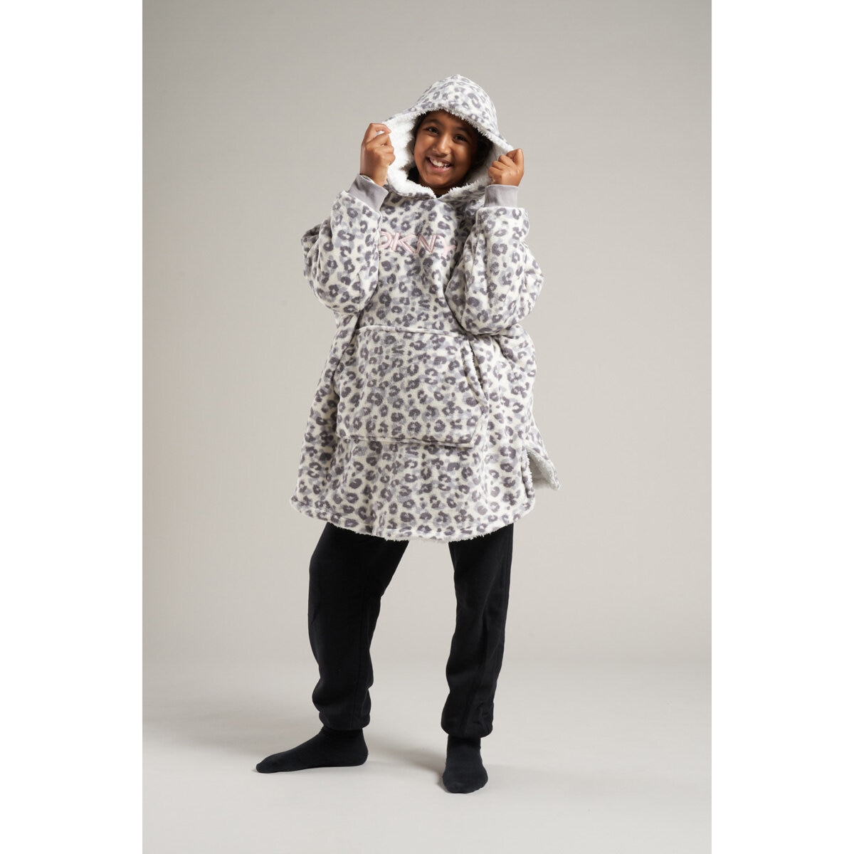 DKNY Kids Oversized Hoodie in Leopard Print Costco UK