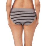 DKNY Women's Seamless Rib Knit 4 Pack Bikini Brief in Black/Grey