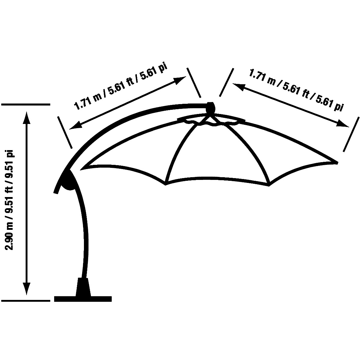 Activa ProShade 11ft (3.35m) Cantilever Umbrella in Caribou + Cover