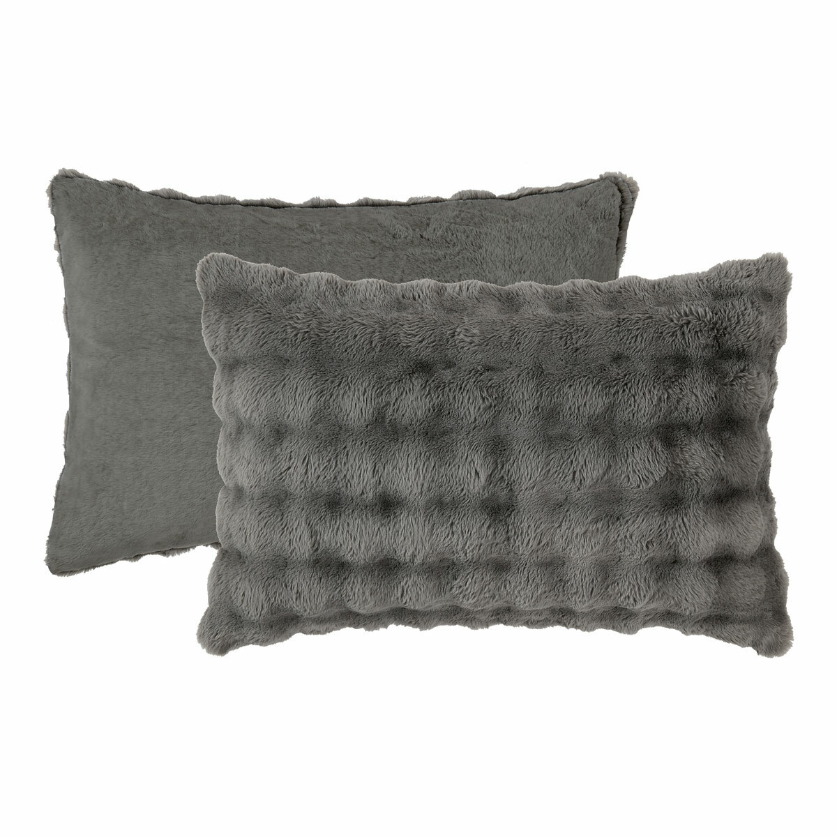 FRYE Faux Fur Grey 3 Piece Comforter Set FRYE Faux Fur Grey 3 Piece Comforter Set