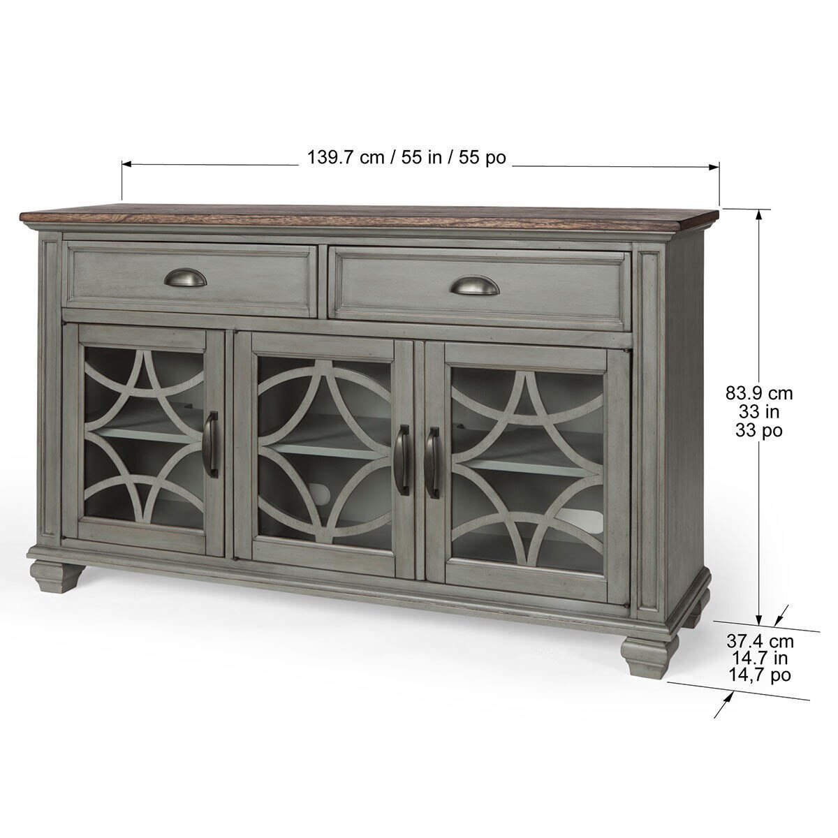 Pike & Main Ginny Grey Sideboard Costco UK