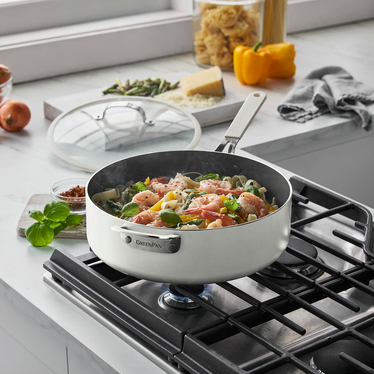 GreenPan Saute Pan with Lid , 30cm Available in 2 Colours GreenPan Saute Pan with Lid , 30cm Available in 2 Colours