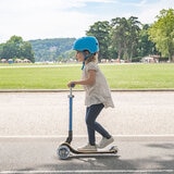 Globber Primo Wood Foldable Scooter With Lights in Navy Blue (3+ Years)