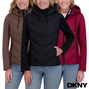 DKNY Women's Mixed Media Jacket