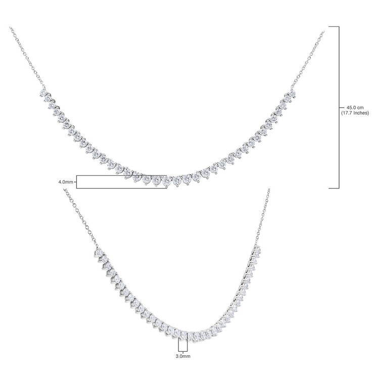 3.00ctw Round Brilliant Cut Diamond Necklace, 14ct White Gold
