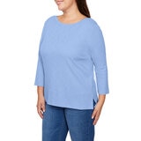 Kirkland Signature Ladies Boatneck Tee in Blue
