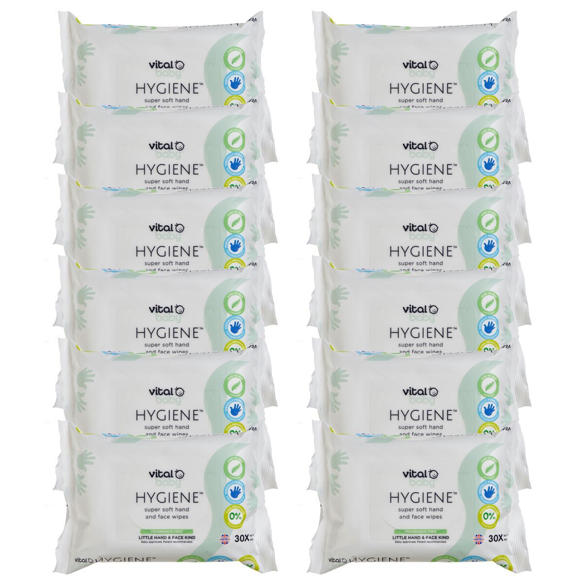 Vital Baby Hygiene Super Soft Hand and Face Wipes, 12 x 30 Pack Costco UK
