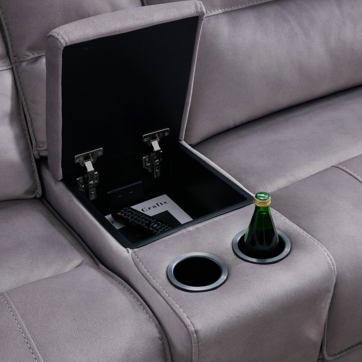 Excalibur Grey Fabric 6 Piece Power Reclining Sectional Sofa