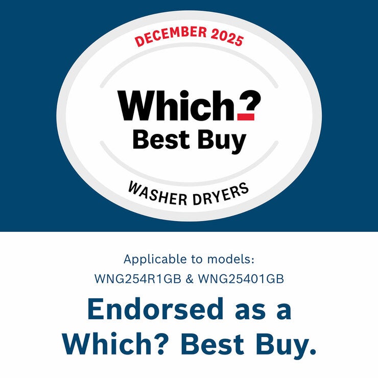 Bosch WNG254R1GB Series 6 Washer Dryer, 10.5/6kg Capacity, D Rated in Graphite Bosch WNG254R1GB Series 6 Washer Dryer, 10.5/6kg Capacity, D Rated in Graphite