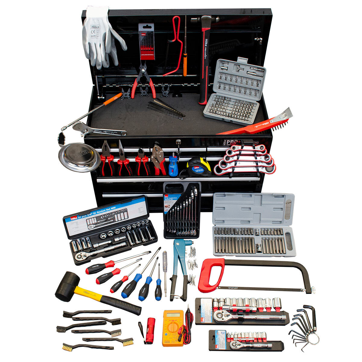 Hilka 304 Piece Tool Kit with Heavy Duty 9-Drawer Tool Chest