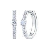 0.20ctw Round Brilliant Cut Diamond Hoop Earrings, 14ct White Gold