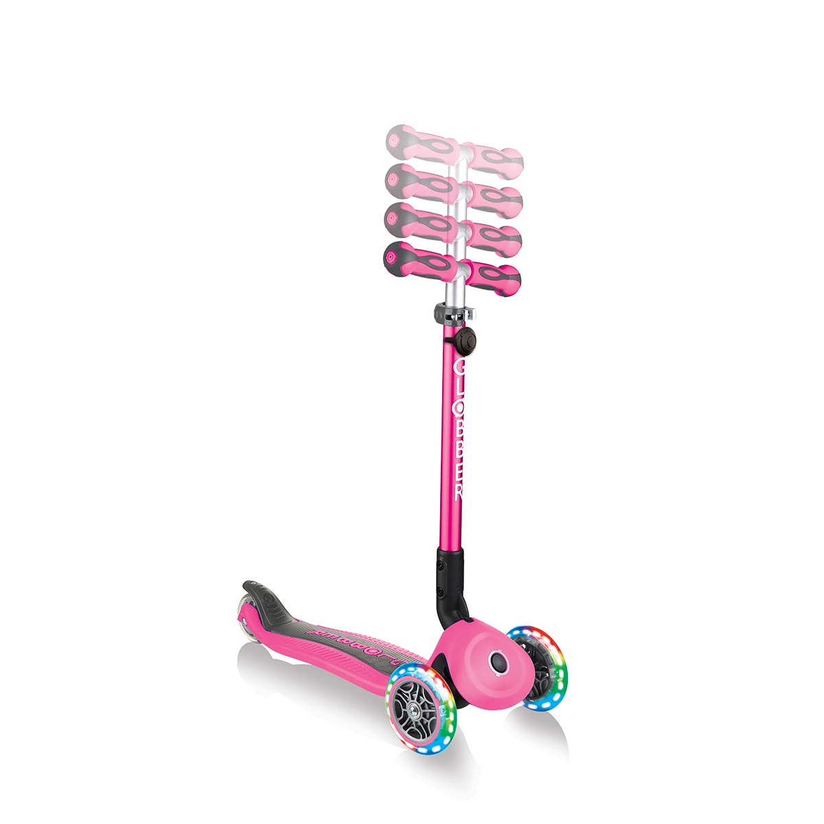 Globber Go Up Deluxe Lights in Deep Pink (15+ Months)