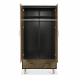 Bentley Designs Sienna Fumed Oak & Peppercorn Double Wardrobe