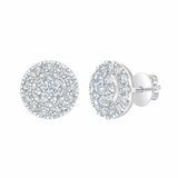 1.00ctw Round Brilliant Cut Diamond Earrings, 14ct White Gold