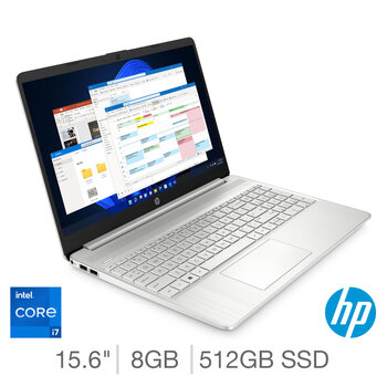 HP, Intel Core i7, 8GB RAM, 512GB SSD, 15.6 Inch Laptop, 15s-fq5030na