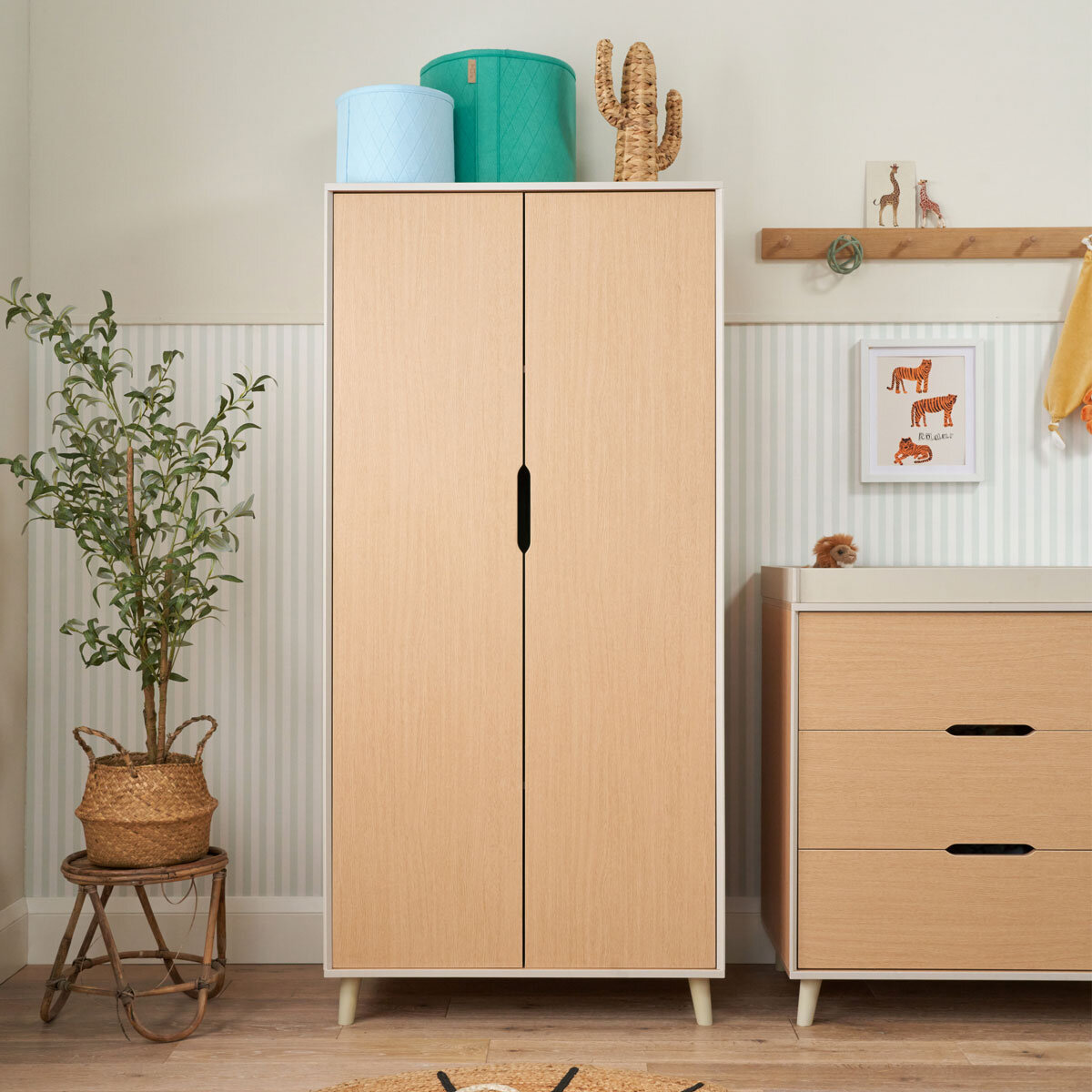 Tutti Bambini Fika 4 Piece Nursery Set with Sprung Mattress, Sand