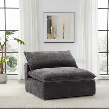 Aiden & Ivy Sereen Dark Grey Fabric Armless Chair