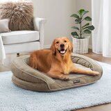 Kirkland Signature Slope Couch Dog Bed, Tan with Faux Fur