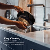 Lifestyle image showing easy cleaning removable pot Lifestyle image showing easy cleaning removable pot