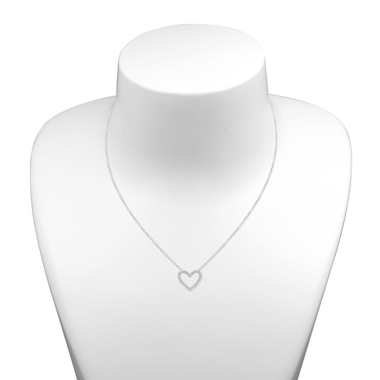 0.25ctw Round Brilliant Cut Heart Pendant, 18ct White Gold 0.25ctw Round Brilliant Cut Heart Pendant, 18ct White Gold