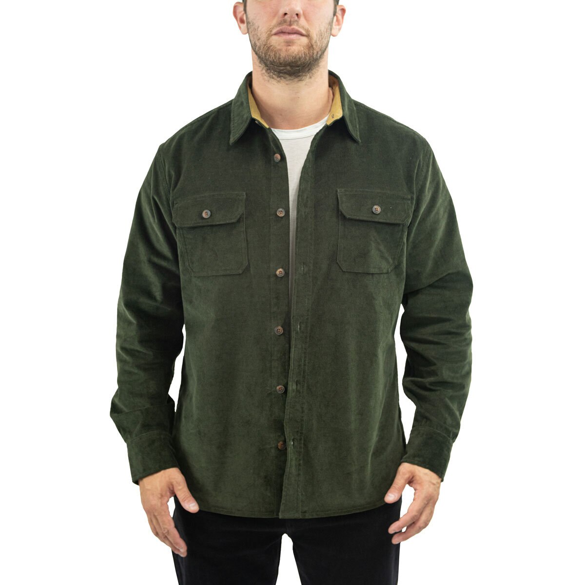 Jachs Men's Cord Shirt in Green